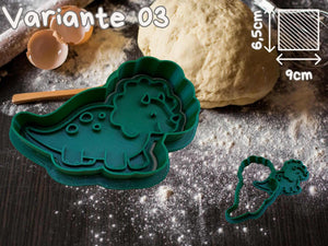 Lustige Dinosaurier Keks Ausstecher in Form eines Stegosaurus, ideal für kreative Backnachmittage und Dino-Liebhaber.