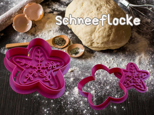 Weihnachtlicher Keks-Ausstecher in Schneeflocken-Form, ideal für festliche Plätzchen und Kekse.