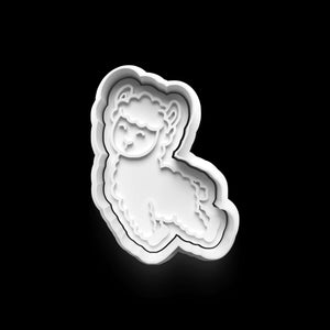 Weißer Lama Keks-Ausstecher aus stabilem PETG-Kunststoff für kreative Backprojekte.
