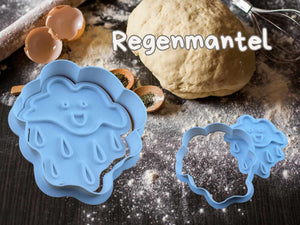 Herbstlicher Keks-Ausstecher Regenwolke in blau für leckere Keks-Kreationen und kreative Backideen.