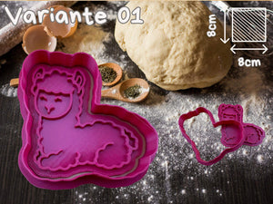 Niedliche Lama Keks-Ausstecher in Pink, ideal für kreative Backprojekte und Plätzchen für Kinder und Erwachsene.