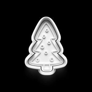 Weihnachtlicher Keks-Ausstecher in Tannenbaum-Form, ideal für festliche Plätzchen. Robust und langlebig aus PETG-Kunststoff.