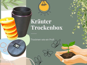 Kräutertrockenbox mit Hygrometer für optimale Trocknung und Lagerung von Kräutern mit praktischem Design.