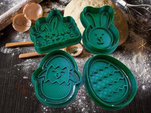 Ostern Keks Ausstecher Set: Hase, Ei, Küken Formen aus PETG-Kunststoff - Perfekt für frühlingshafte Plätzchen & kreative Projekte.