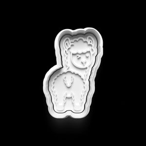 Niedliche Lama Keks-Ausstechform aus stabilen PETG-Kunststoff für kreative Plätzchen.