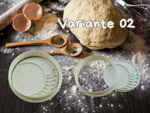 Moon phase cookie cutters with dough, perfect for mystical baking adventures.
