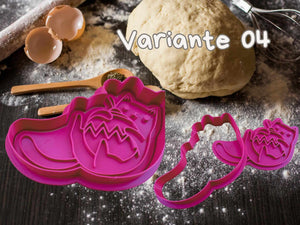 Purple cat-themed cookie cutters with dough, perfect for creating cute, detailed cookies. Ideal for cat lovers and baking enthusiasts.