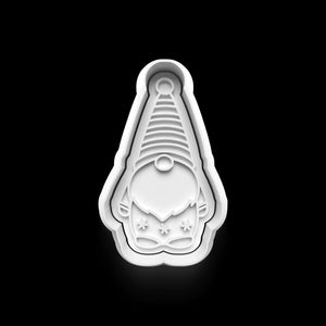 Wichtel Keks Ausstecher auf schwarzem Hintergrund, ideal für Weihnachtsplätzchen mit einzigartigem, festlichem Design.