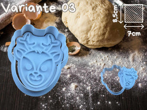 Rentier Keks-Ausstecher in Blau, ideal für Weihnachtsplätzchen und kreative Backprojekte in der festlichen Saison.