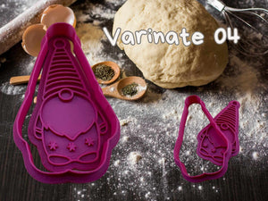 Purple Weihnachtswichtel Keks Ausstecher with dough and baking tools, perfect for making festive Christmas cookies in fun shapes.