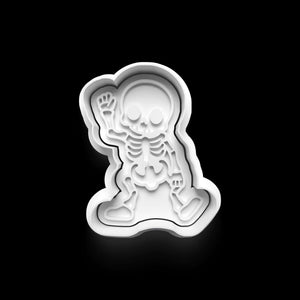 Halloween Skelett-Keksausstecher in Tanzpose für gruselig-süße Kekse, perfekt für kreative Halloween-Backideen und Partys.
