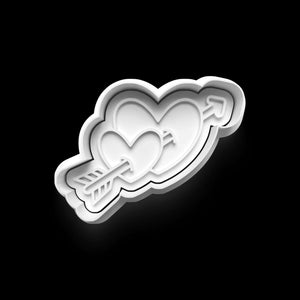 Valentinstag Keks Ausstecher-Set mit Herz und Pfeil Motiv, perfekter Backhelfer für romantische Anlässe wie Hochzeiten und Jahrestage.