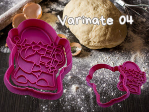 Weihnachts-Gnome Keks-Ausstecher in pink, ideal für festliche Kekse und Weihnachtsbäckerei.