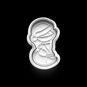 Festive cookie cutter shaped like a winter snowman, perfect for holiday baking and creative kitchen fun.