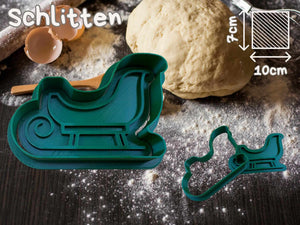 Winter Keks-Ausstecher in Form eines Schlittens, ideal für festliche Plätzchenbacken.