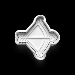 Valentinstag Keks Ausstecher in Pfeil und Bogen Form für Kekse, ideal für romantische Anlässe und detailreiche Backkreationen.