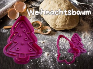 Weihnachtsbaum Keks-Ausstecher Set in Pink – Perfekt für kreative Weihnachtsplätzchen. Hochwertiger PETG-Kunststoff für lange Haltbarkeit.