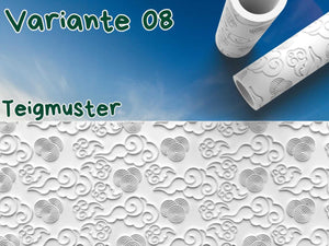 Teigroller mit Wolkenmotiven für kreative Keksmuster, langlebig aus PETG-Kunststoff, ideal für Hobbybäcker:innen und Profis.