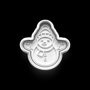 Keks-Ausstecher Schneemann für festliche Weihnachtsplätzchen, Teil des Winterwunderland-Sets mit charmantem Schneemannmuster.