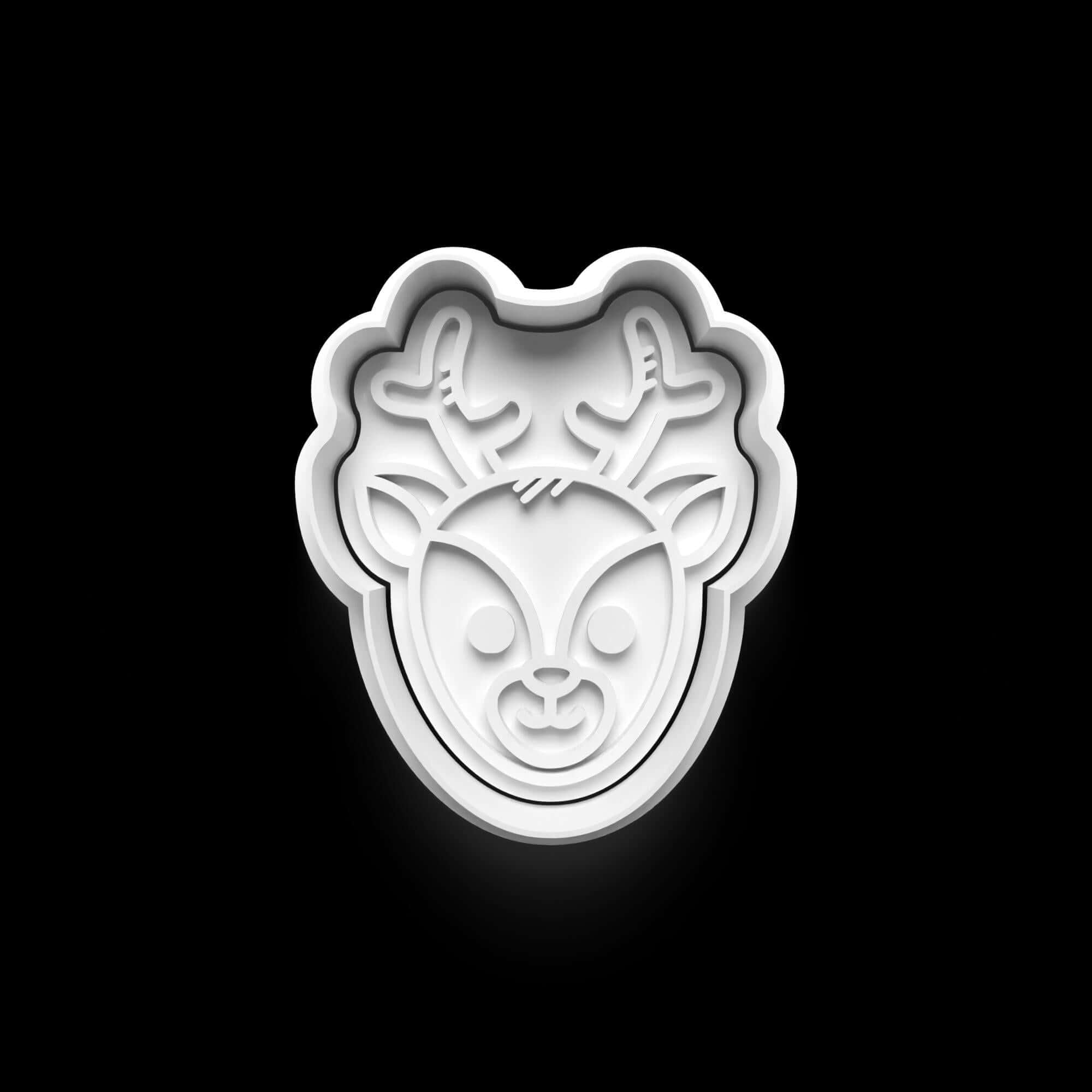 Weihnachts Keks Ausstecher Rentier in weiß für kreative Weihnachtsplätzchen.