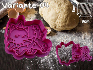 Weihnachtliche Katzen-Ausstechform, Kätzchen mit Zuckerstange, perfekt für festliche Keksdekorationen und Katzenliebhaber.