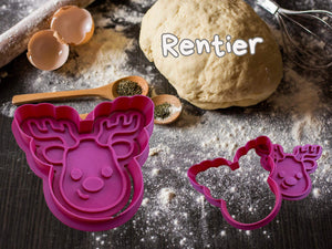 Weihnachts-Keksausstecher in Rentierform, ideal für festliche Plätzchen und Backnachmittage.