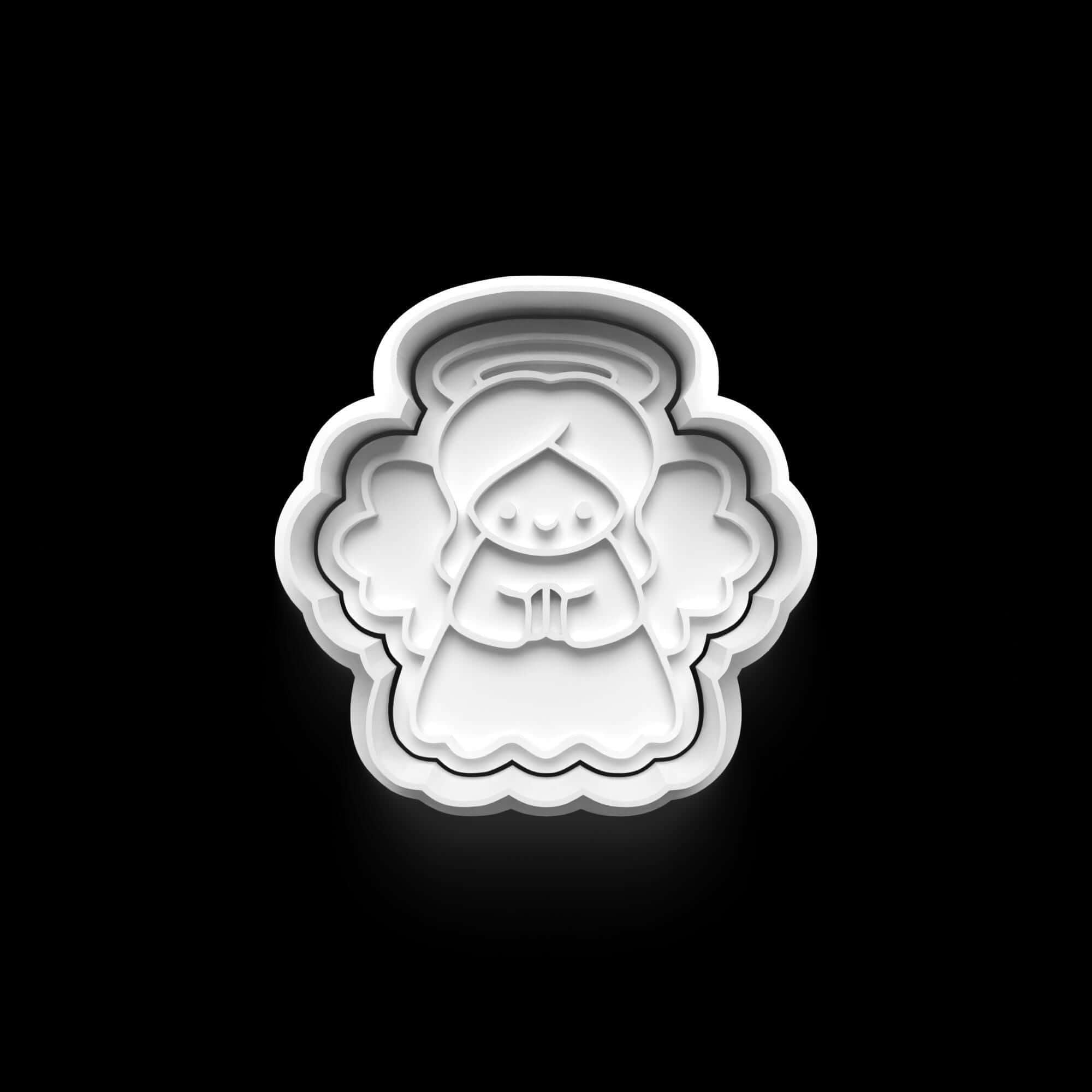 Keks-Ausstecher Engel mit 3D-Design für weihnachtliche Plätzchen und Dekoration.