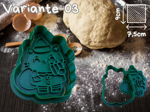 Festlicher Katzen Keks-Ausstecher in Form eines Weihnachtskatze, ideal für niedliche Weihnachtsplätzchen!